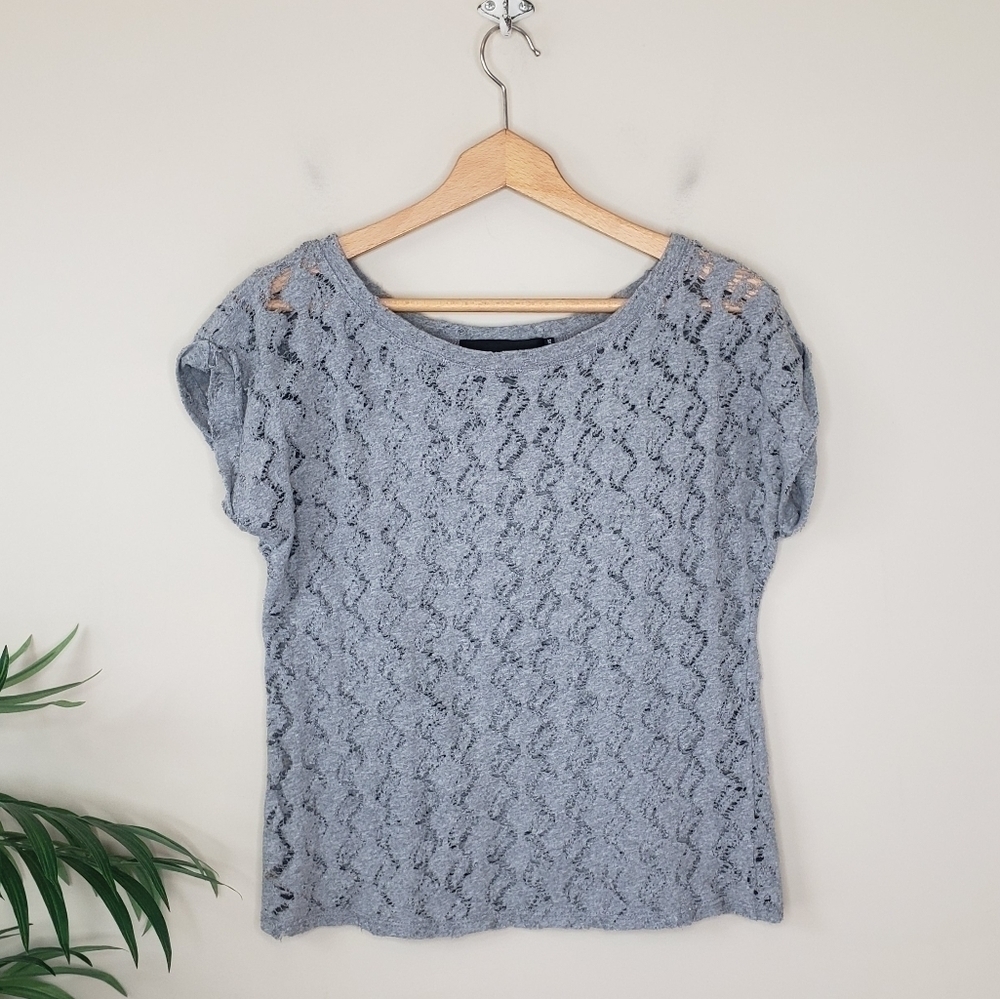 Calvin Rucker Gray Short Sleeve Tee with Holes Size XS Coquette Whimsigoth